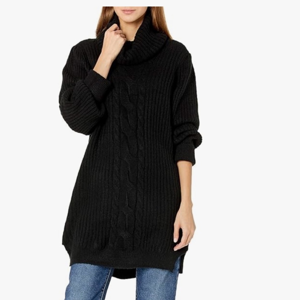 Sugar Lips Women's Turtleneck Cable Knit Dress Casual
J